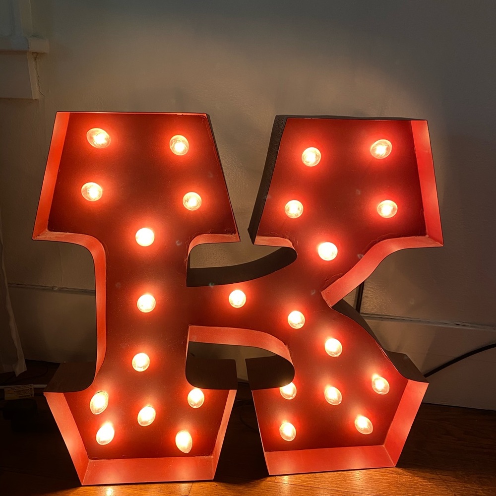 Vintage Marquee Letter - K with Lights